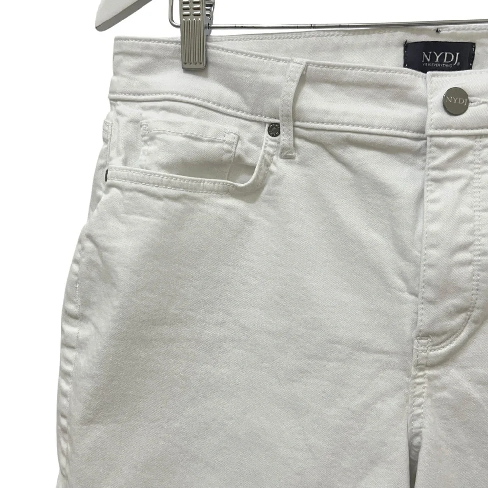 NYDJ white denim stretch Bermuda shorts size 14 - Picture 4 of 10